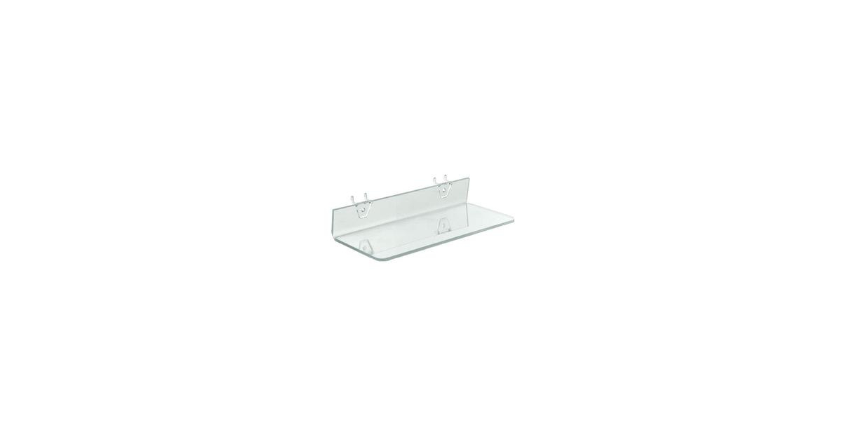 Clear Acrylic Shelf for Pegboard & Slat wall 13.5" x 4" x 2", 4-Pack