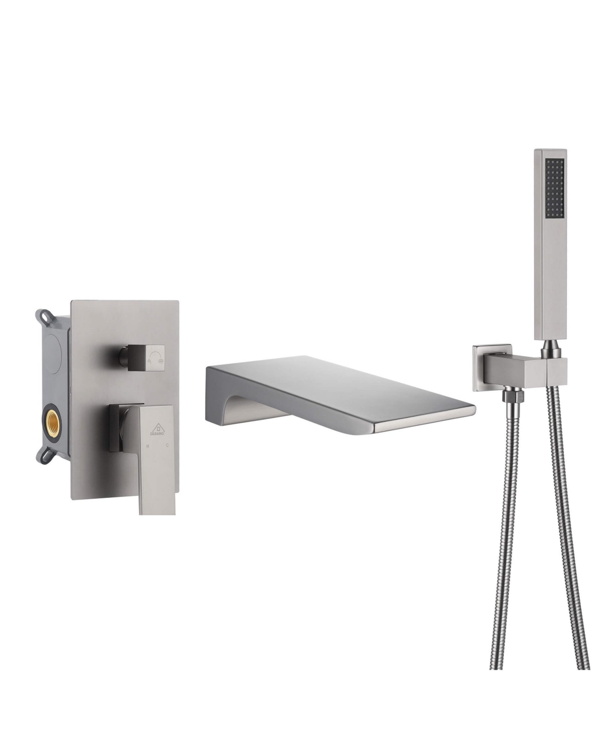 Casainc Shower System Set with Handheld Spray & Waterfall Bathtub Tub Spout