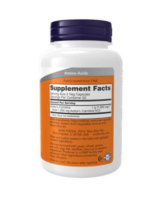 Acetyl-L Carnitine, 500 mg, 100 Caps