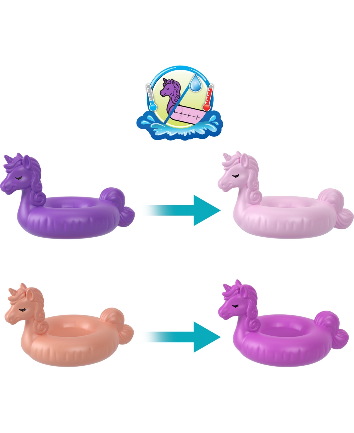 Polly Pocket Dolls and Playset, Unicorn Toys, Sparkle Cove Adventure Unicorn Floatie Compact