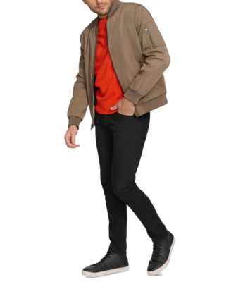 Men's Solid-Color Zipper Flight Jacket