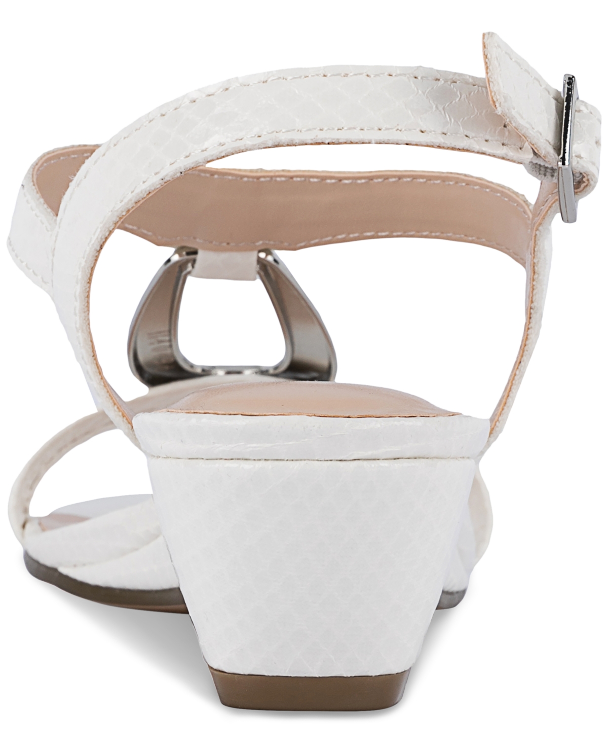 Jones New York Women's Carmeyy Ornamented Strappy Wedge Sandals - White-www