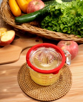 Glass Measuring Cup with Glass Citrus Juicer Lid
