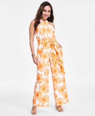 I.N.C. International Concepts - Petite Printed Halter Jumpsuit