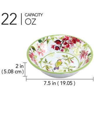 Hummingbirds Melamine All Purpose Bowls, Set of 6