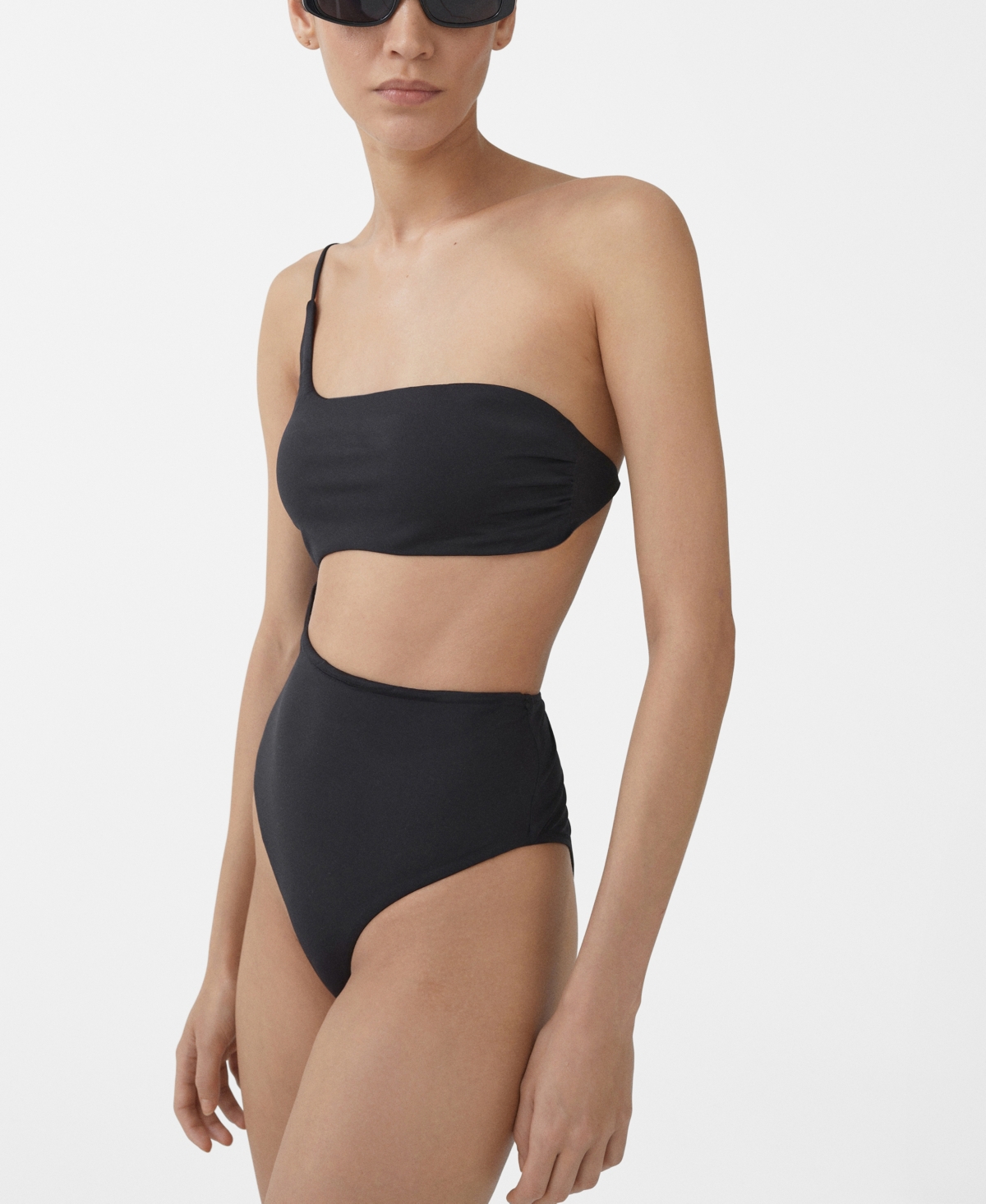 Women's Asymmetrical Opening Swimsuit - Black