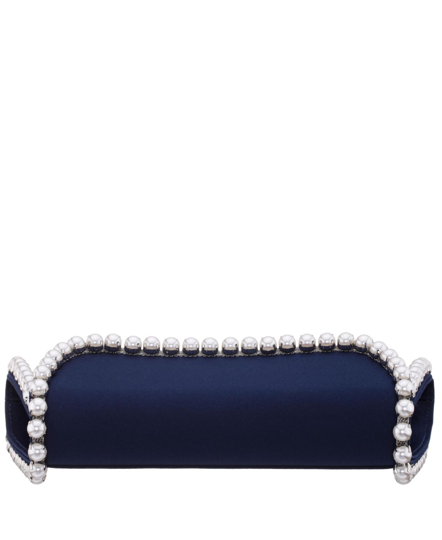 Женская сумка Nina Imitation Pearl Trim Trapezoid Flap, цвет: Тёмно-синий — фото 5