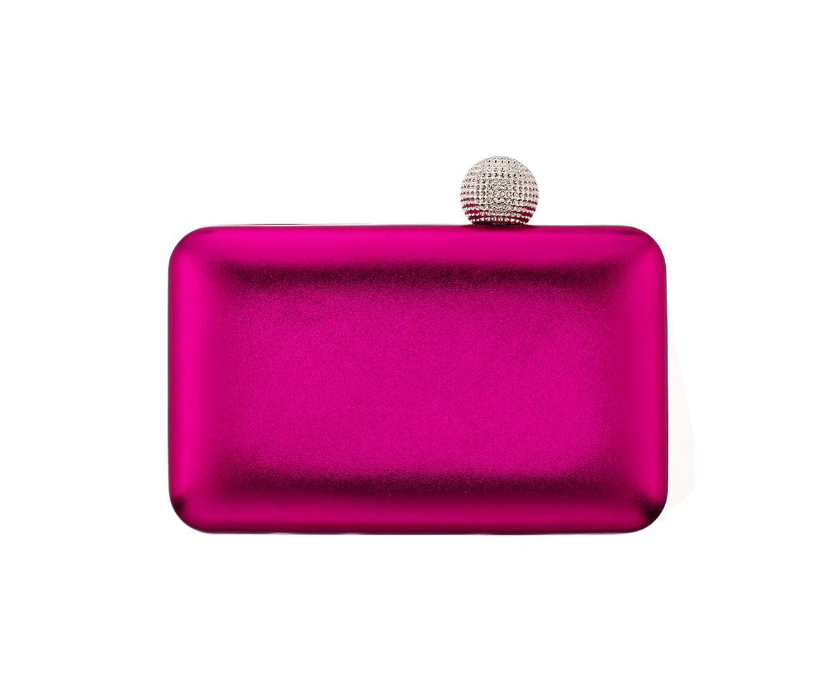 Shop Nina Metallic Minaudiere Handbag With Crystal Clasp In Parfait Pink
