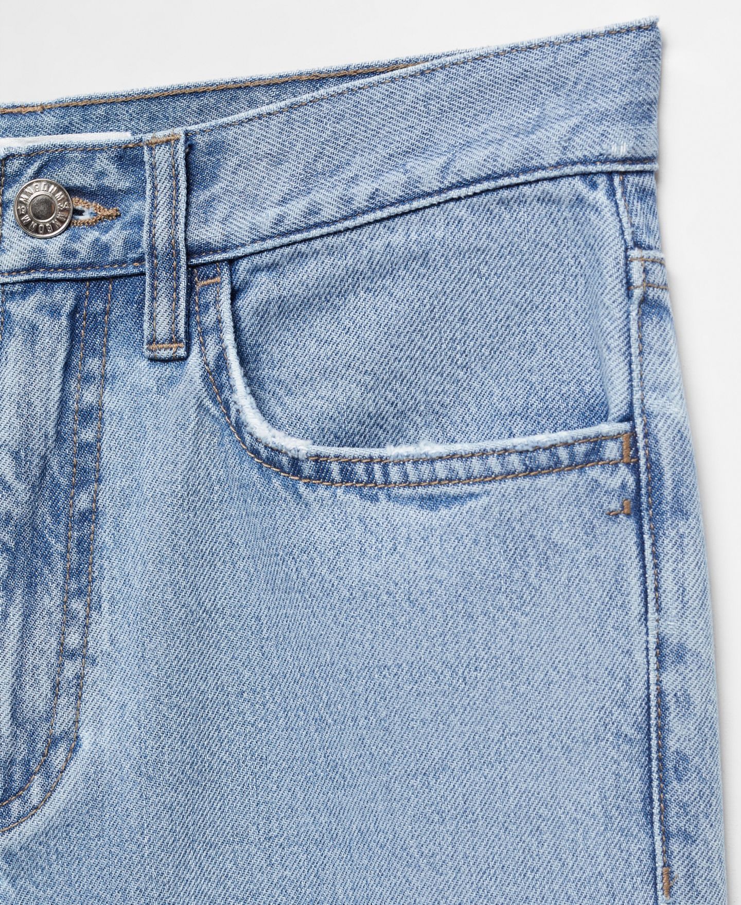 Женские джинсы Mango Mid-Rise Straight, цвет: Средний синий — фото 4