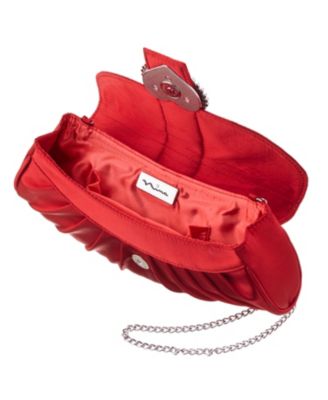 Crystal Heart Adorned Clutch Handbag