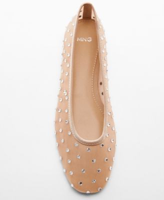 MANGO Women's Rhinestone Ballerinas - Macy's