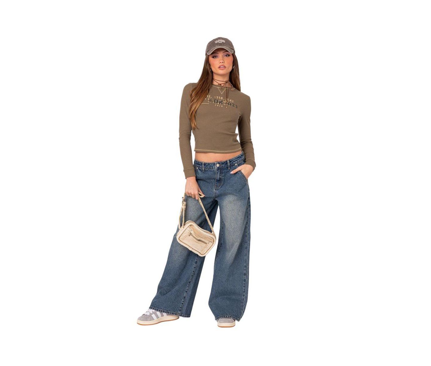 Женские джинсы Edikted Super baggy wide leg, цвет: Синий — фото 3