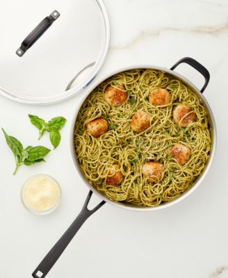 5-Ply Clad Stainless Steel 5 Quart Induction Saute Pan with Lid