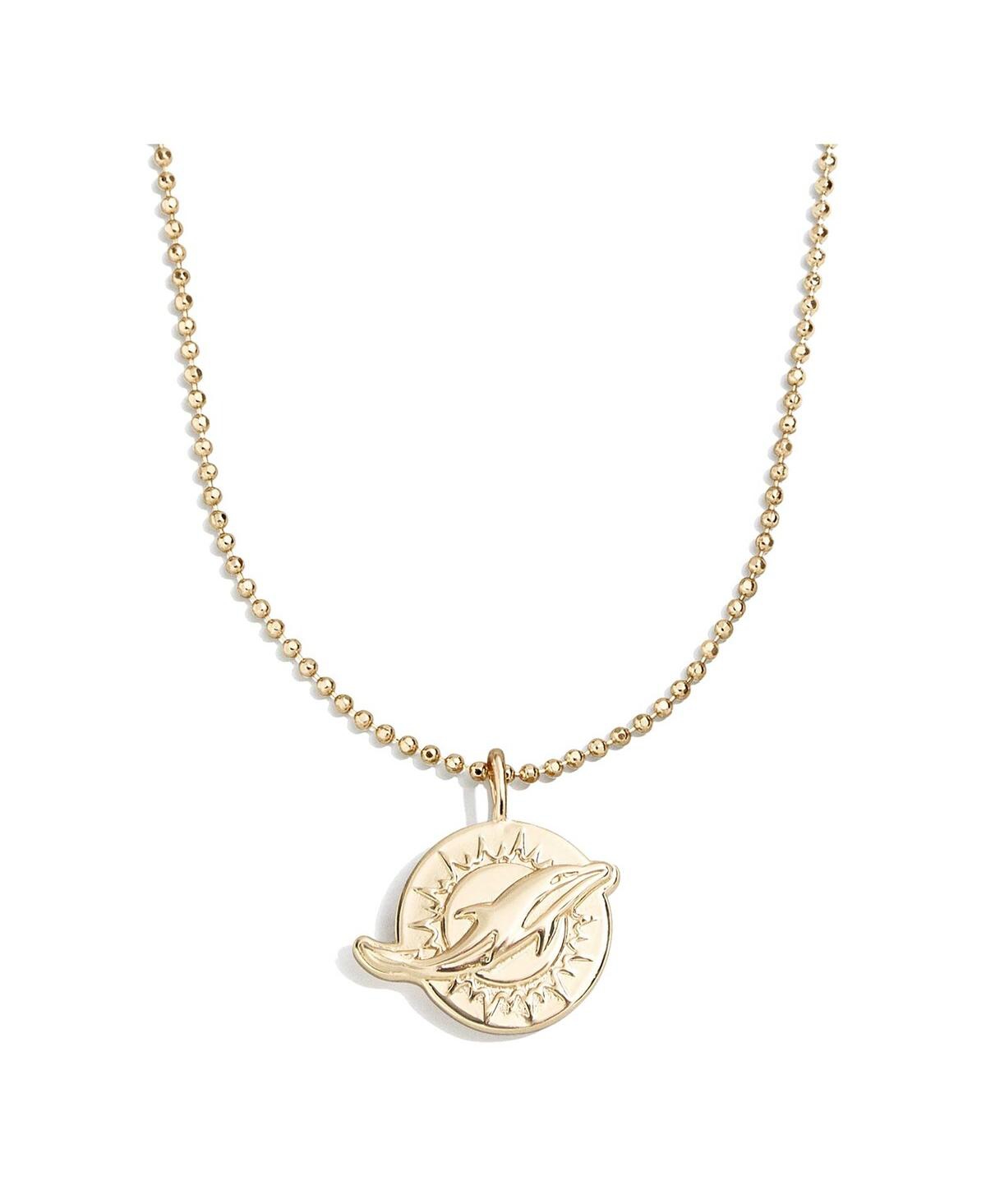 Shop Baublebar Women's  Miami Dolphins Logo Pendant Necklace In Silver-tone