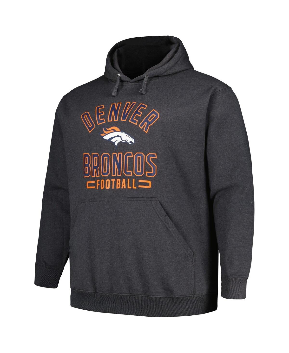 Men's FanaticsDenver Broncos Big and Tall Pullover Hoodie - Heather Charcoal