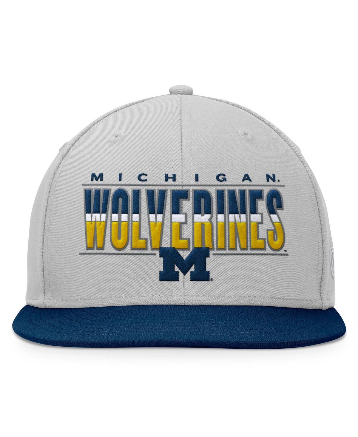 Shop Top Of The World Men's  Gray Michigan Wolverines Hudson Snapback Hat