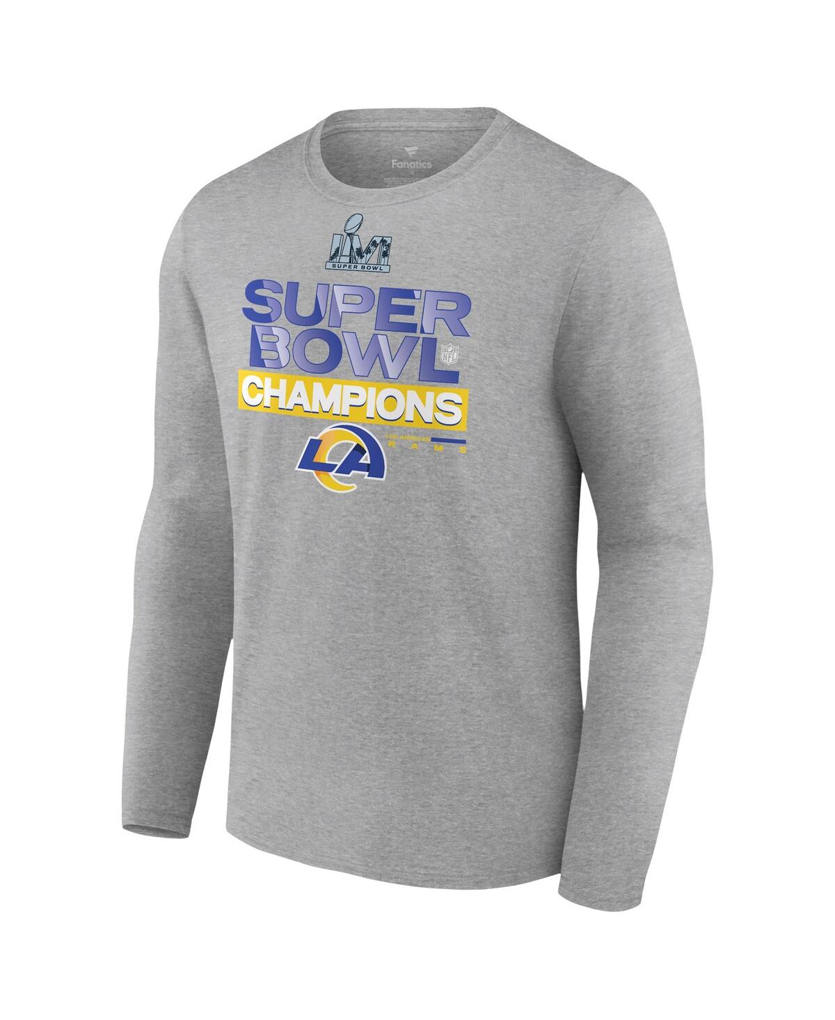 Men's FanaticsLos Angeles Rams Super Bowl Lvi Champions Locker Room Trophy Collection Long Sleeve T-shirt - Heathered Gray