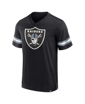 Men's Black Las Vegas Raiders Jersey Tackle V-Neck T-shirt