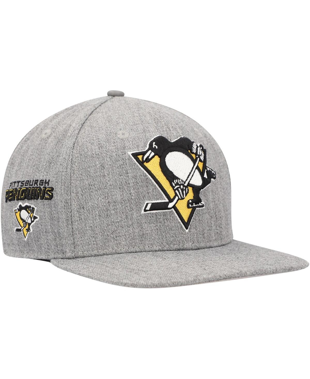 Shop Pro Standard Men's  Gray Pittsburgh Penguins Classic Logo Snapback Hat
