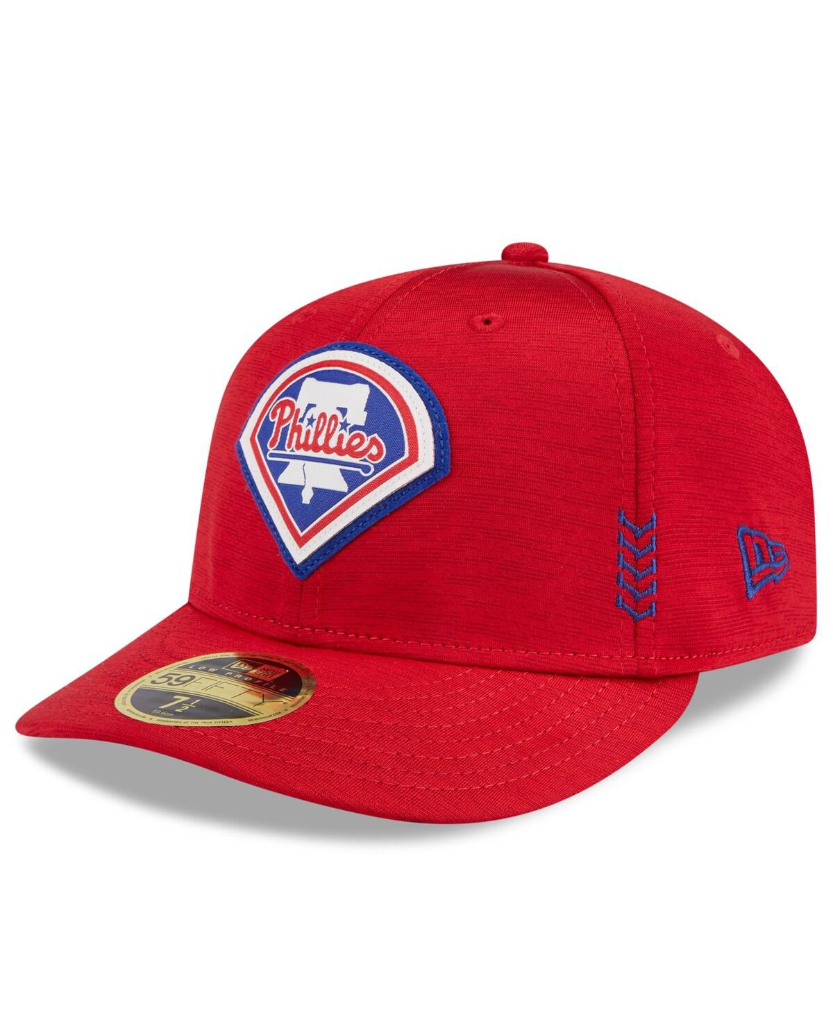 Shop New Era Men's  Red Philadelphia Phillies 2024 Clubhouse Low Profile 59fifty Fitted Hat