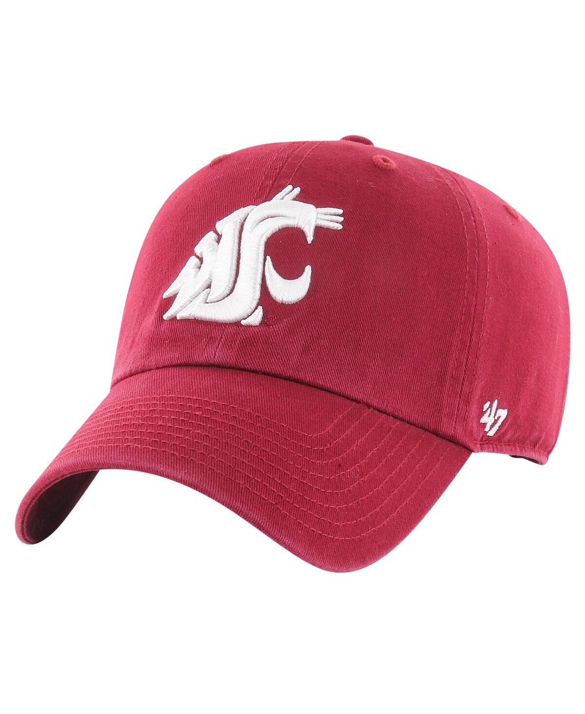 47 Brand Men's ' Crimson Washington State Cougars Clean Up Adjustable Hat In Crimson