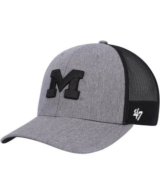 Men's '47 Brand Charcoal Michigan Wolverines Carbon Trucker Adjustable ...