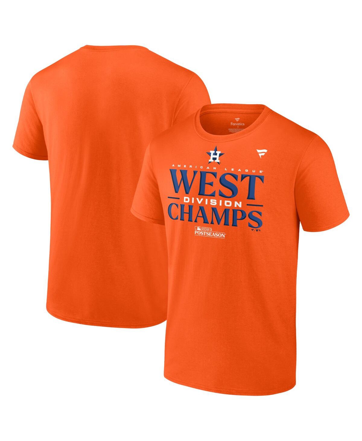 Shop Fanatics Men's  Orange Houston Astros 2023 Al West Division Champions Locker Room T-shirt
