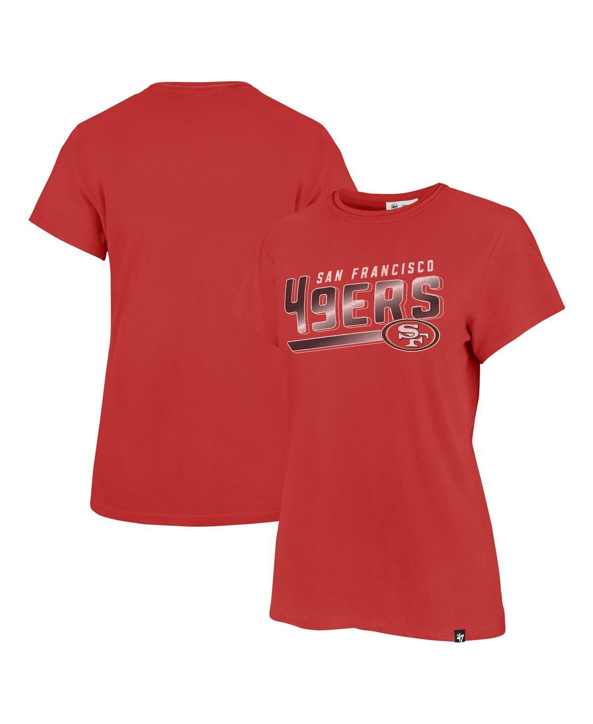 Shop 47 Brand Women's ' Scarlet Distressed San Francisco 49ers Pep Up Frankie T-shirt