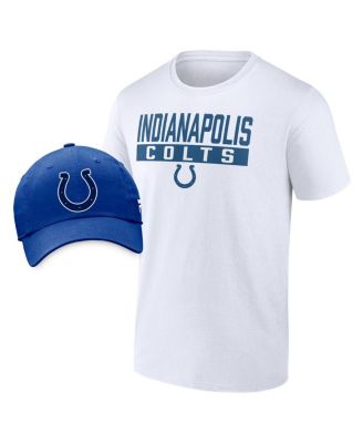 Men's Fanatics White, Royal Indianapolis Colts T-shirt and Adjustable ...
