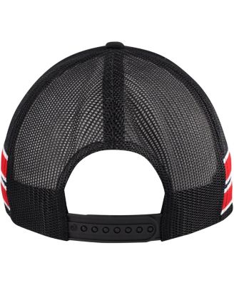 Men's Black Chicago Bulls Sidebrand Stripes Trucker Adjustable Hat