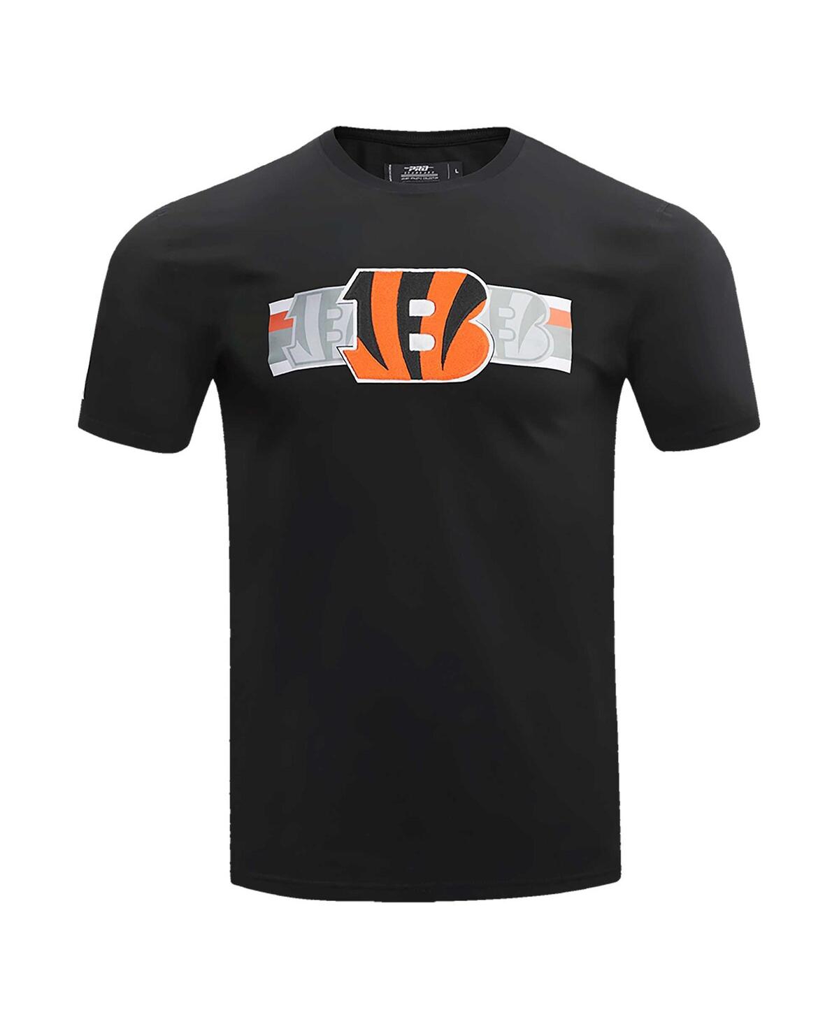 Shop Pro Standard Men's  Black Cincinnati Bengals Retro Striper T-shirt