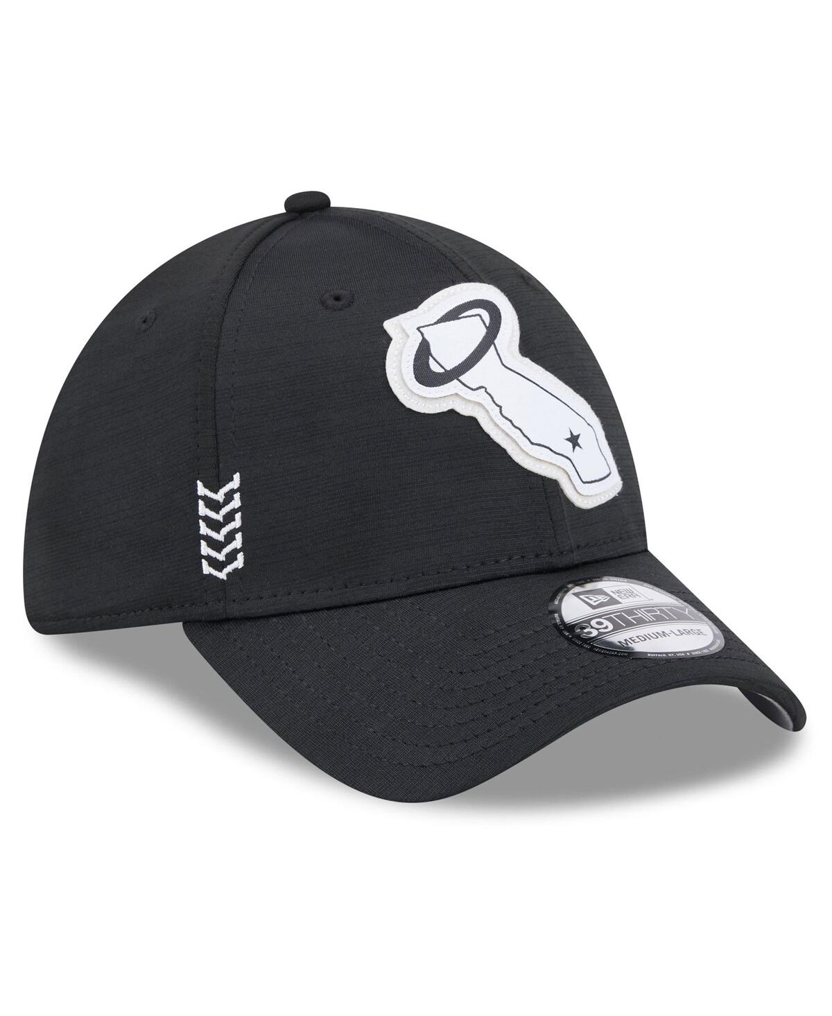 Men's New EraLos Angeles Angels 2024 Clubhouse 39THIRTY Flex Fit Hat - Black