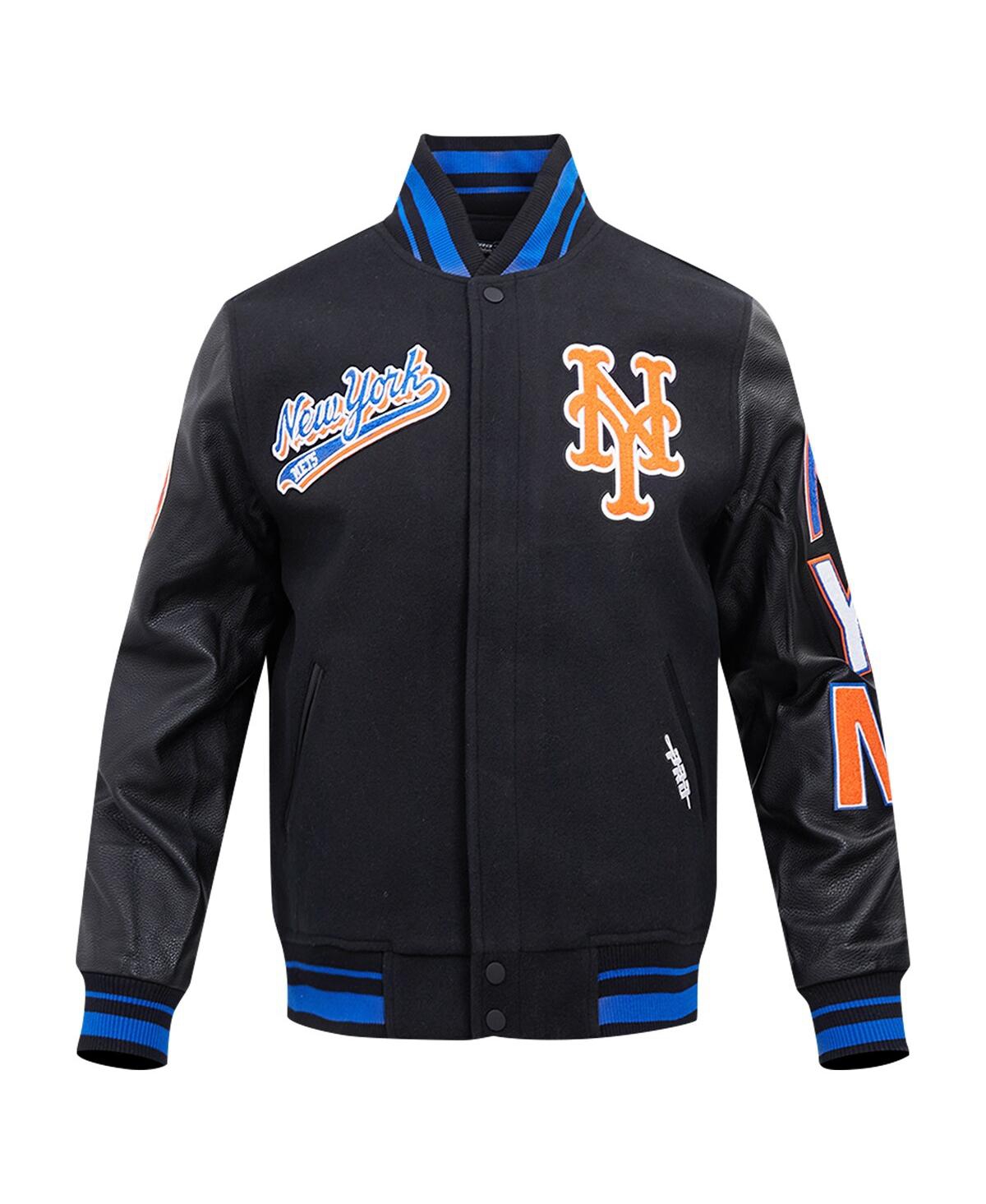 Shop Pro Standard Men's  Black New York Mets Script Tail Wool Full-zip Varity Jacket