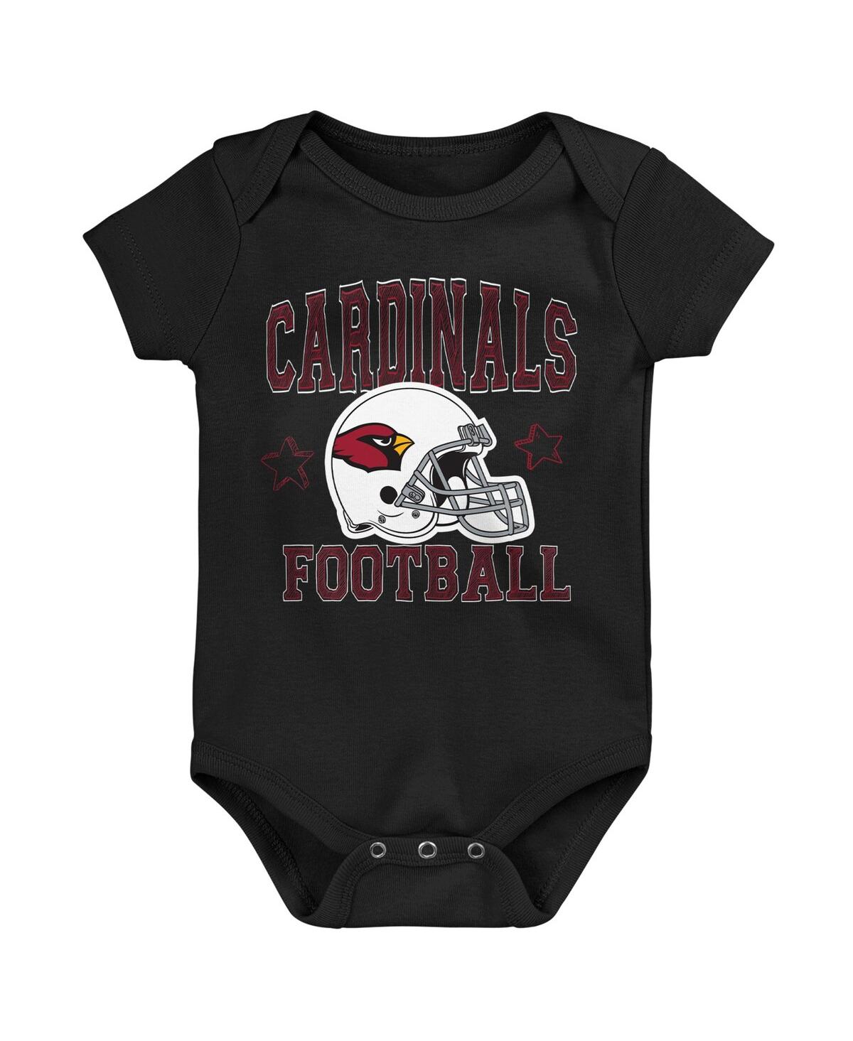Baby Boys and Girls Black, Gray Arizona Cardinals Born to Be 3-Pack Bodysuit Set - Black, Gray
