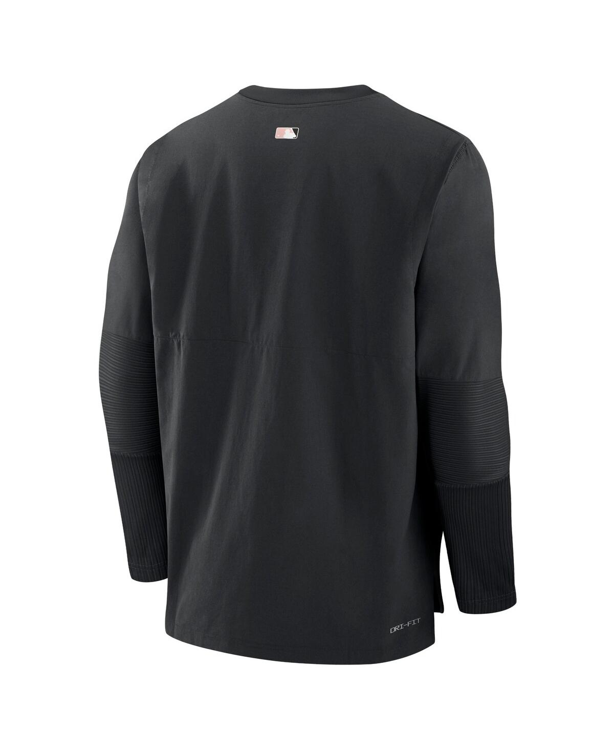 Men's NikeWashington Nationals Authentic Collection City Connect Player Tri-Blend Performance Pullover Jacket - Black