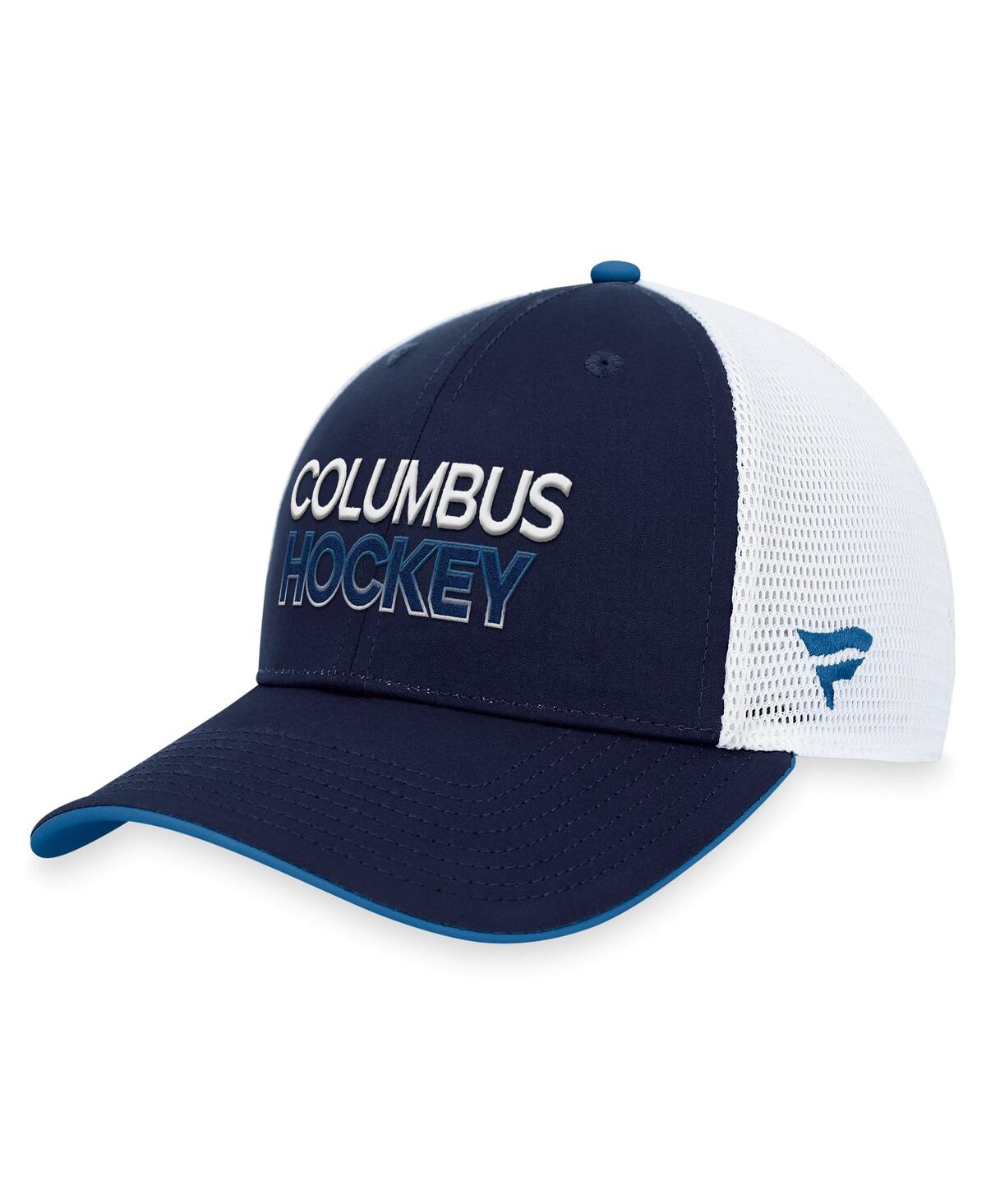 Shop Fanatics Men's  Navy Columbus Blue Jackets Authentic Pro Alternate Jersey Trucker Adjustable Hat
