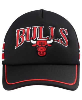 Men's Black Chicago Bulls Sidebrand Stripes Trucker Adjustable Hat