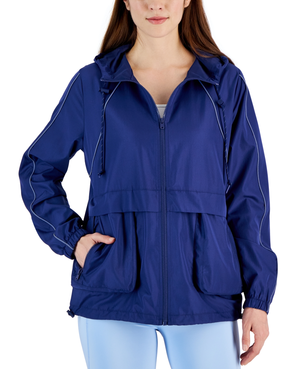 Shop Id Ideology Women's Hooded Packable Zip-front Jacket, Created For Macy's In Sunflower Petal