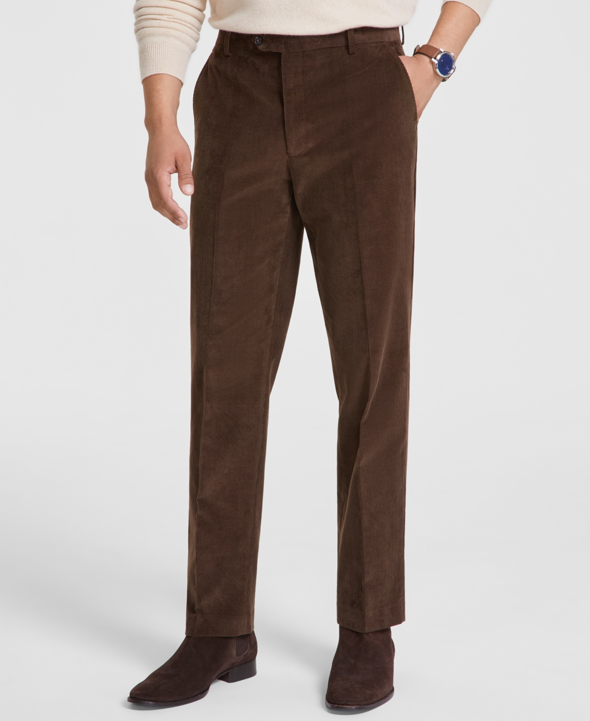 Tommy Hilfiger Men's Modern-fit Solid Corduroy Pants In Taupe