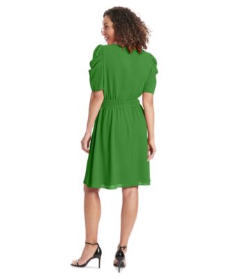 Petite Caterpillar-Sleeve Jewel-Neck Dress