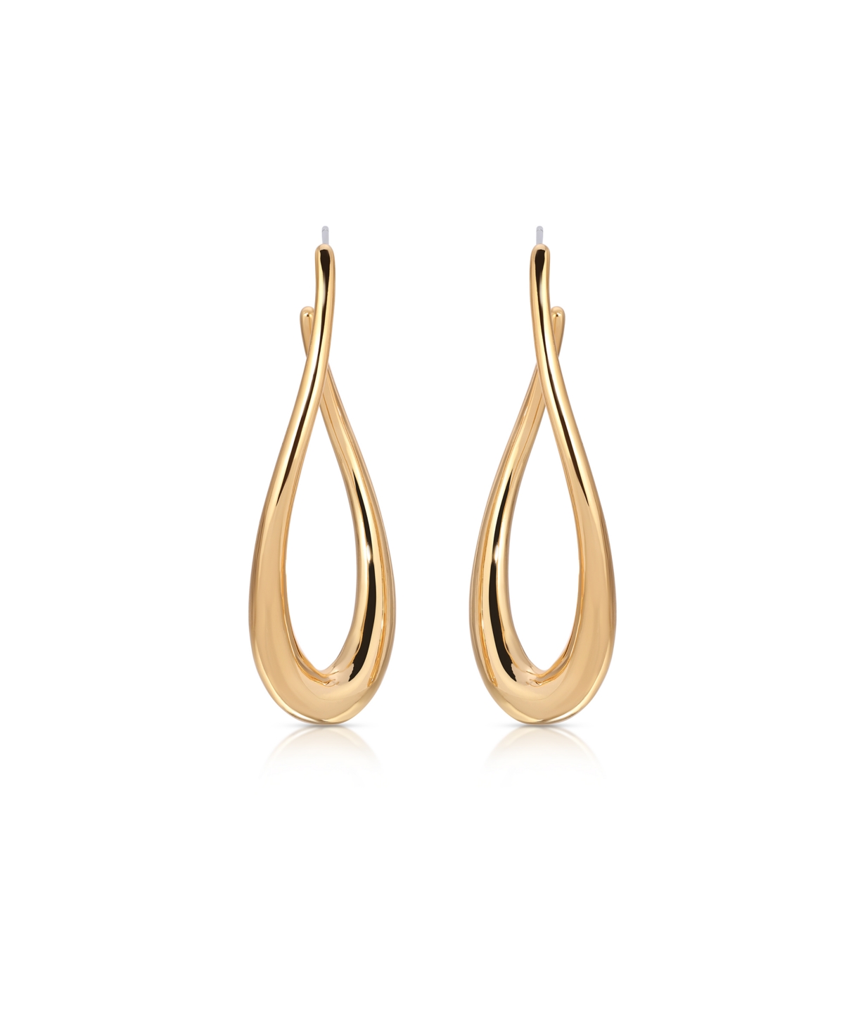Ettika Oblong 18k Gold Plated Abstract Hoop Earring In Gold