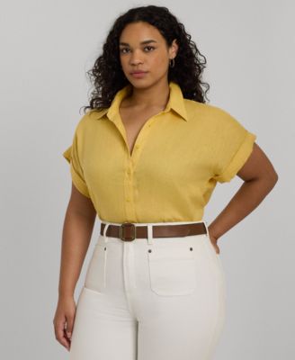 Lauren Ralph Lauren - Plus Size Linen Dolman Sleeve Top