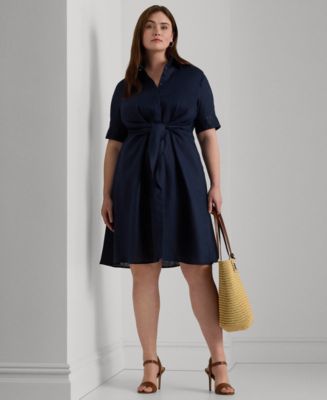 Lauren Ralph Lauren Plus Size Linen Shirtdress Macy s