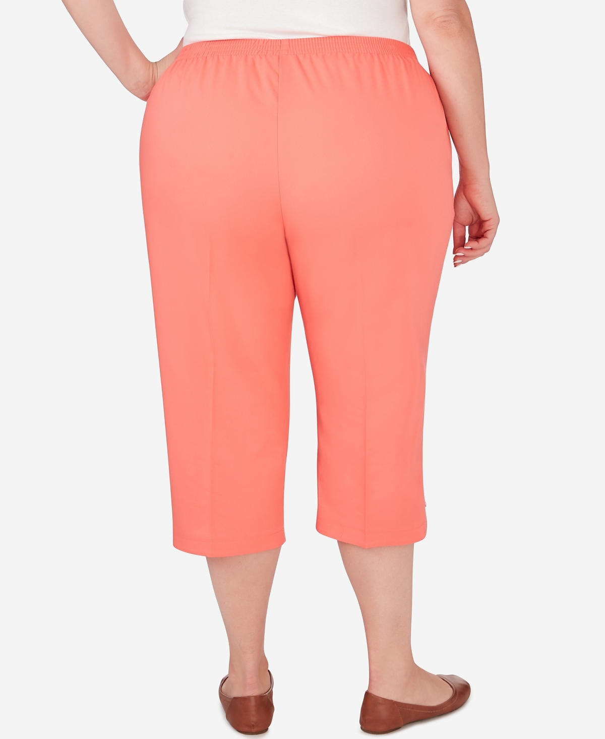 Alfred Dunner Plus Size Neptune Beach Pull-On Beach Capri Pants