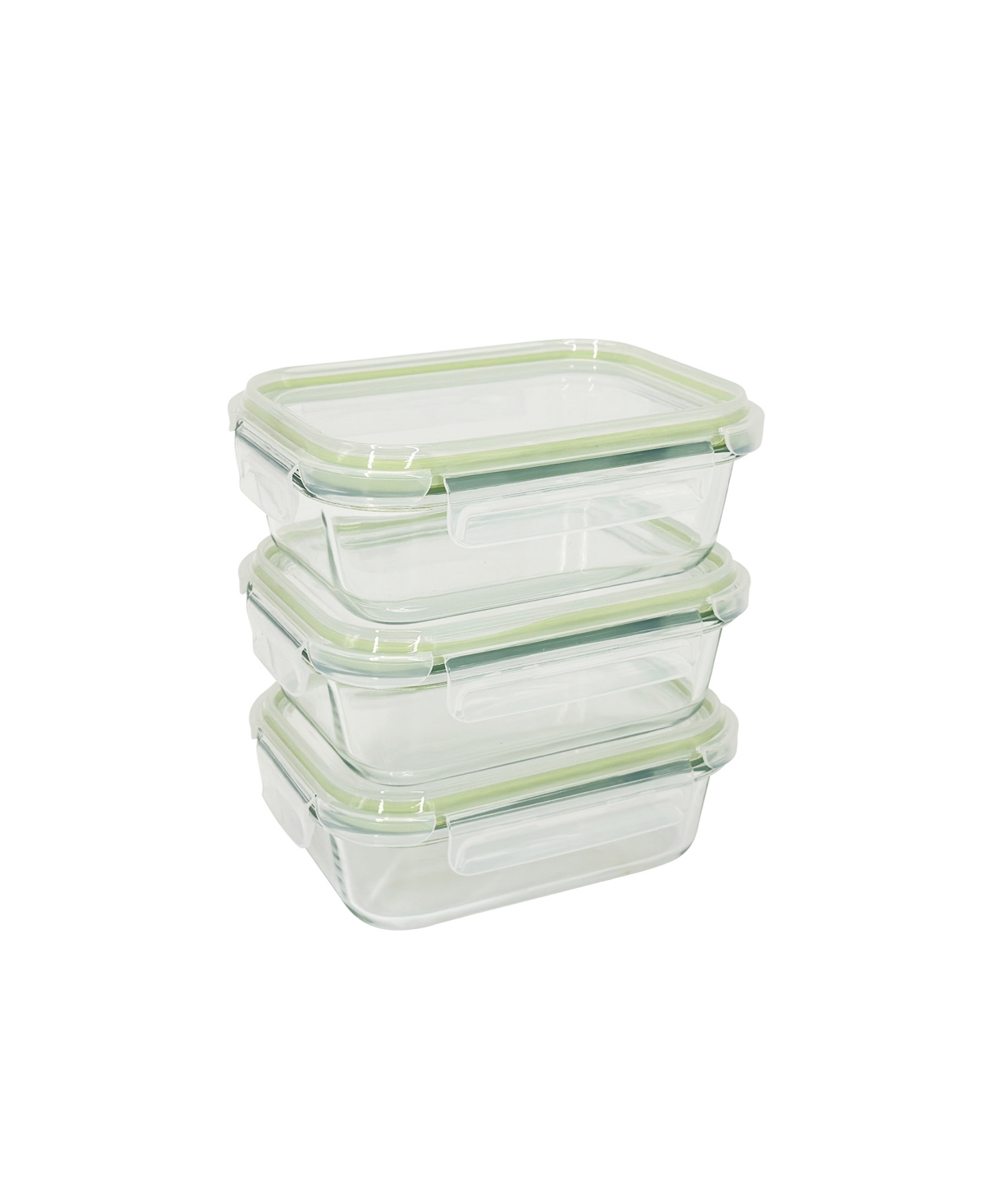 Shop Sedona 6 Piece Rectangle Glass Storage Container Set In Green
