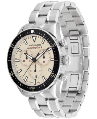 Men's Calendoplan S Swiss Quartz Chrono Stainless Steel Silver-tone Watch 42mm