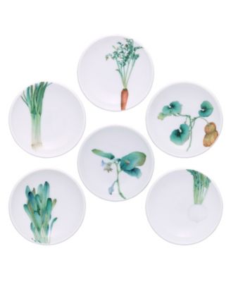 Kyoka Shunsai Set of 6 Small Plates, 3.75"