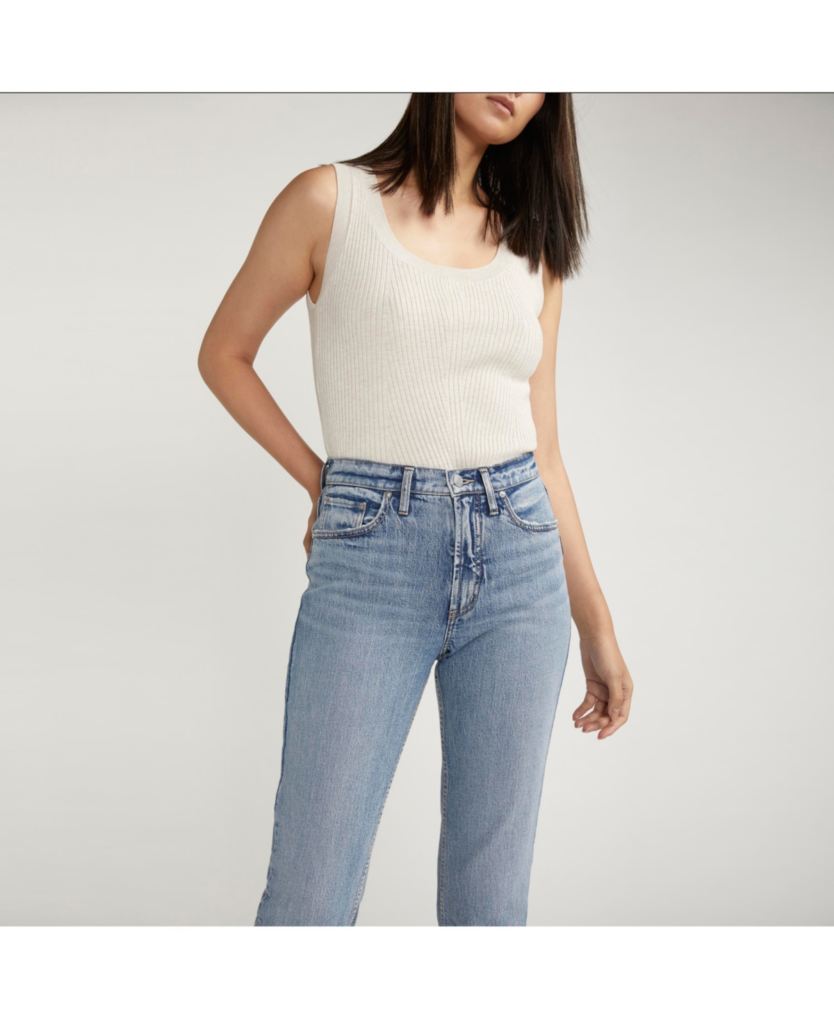 Shop Silver Jeans Co. Women's 90's Boyfriend High Rise Straight Leg Jeans In Indigo