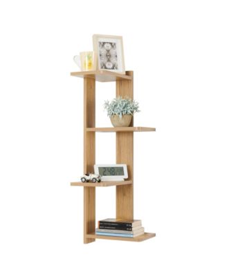 Alvar Corner 4-Tier Floating Ledge Column Wall Shelf