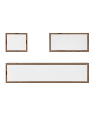 Bauhaus Floating Geometric Cubby Wall Shelves, Set of 3 Sizes